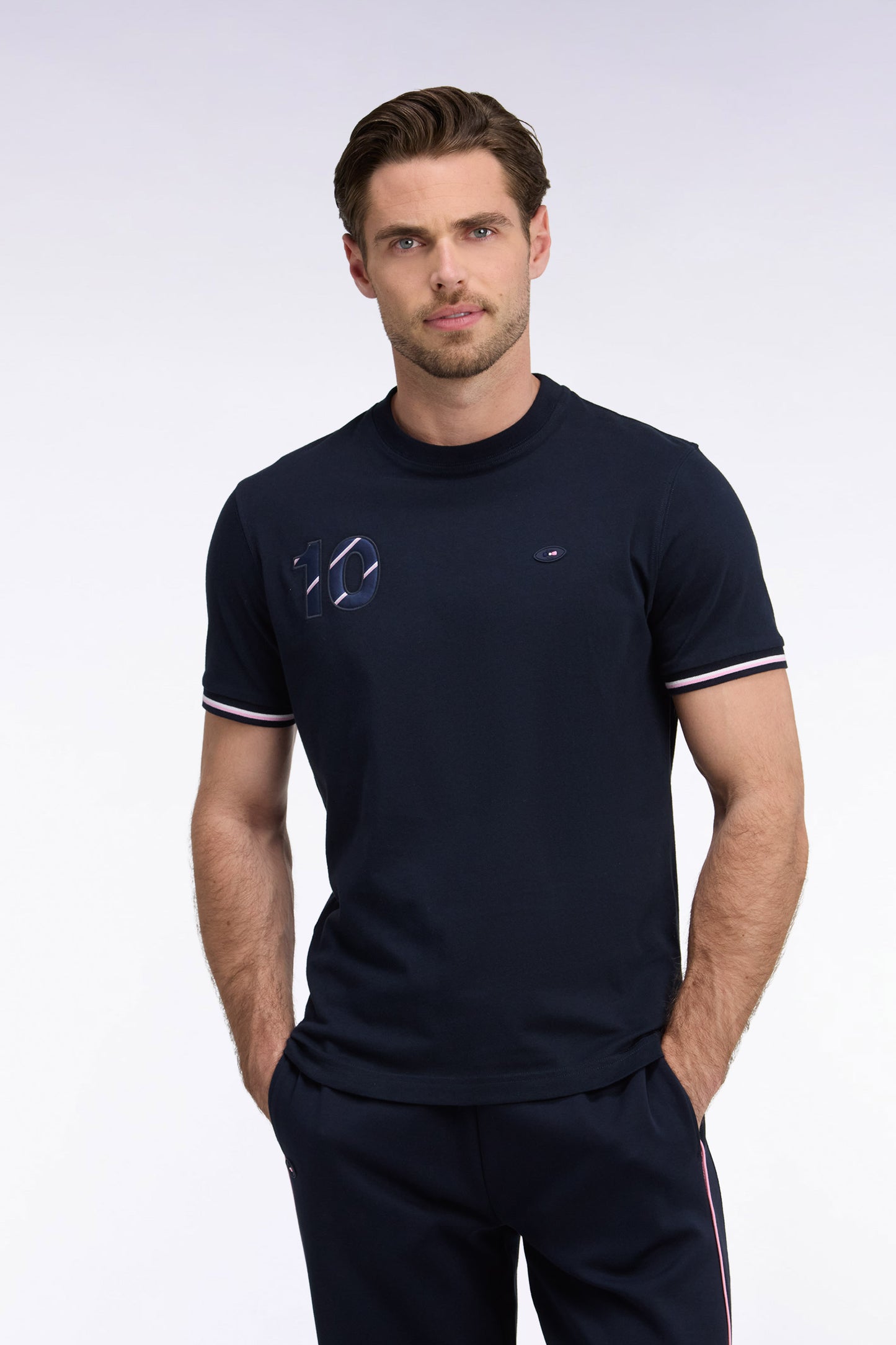 T-shirt manches courtes marine XV de France coupe droite