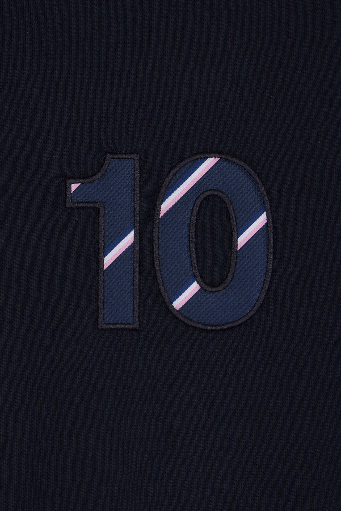 T-shirt en coton marine brodrie numéro 10