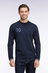 Navy cotton long-sleeve T-shirt