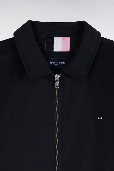 Straight cut black stretch cotton jacket - Image 2