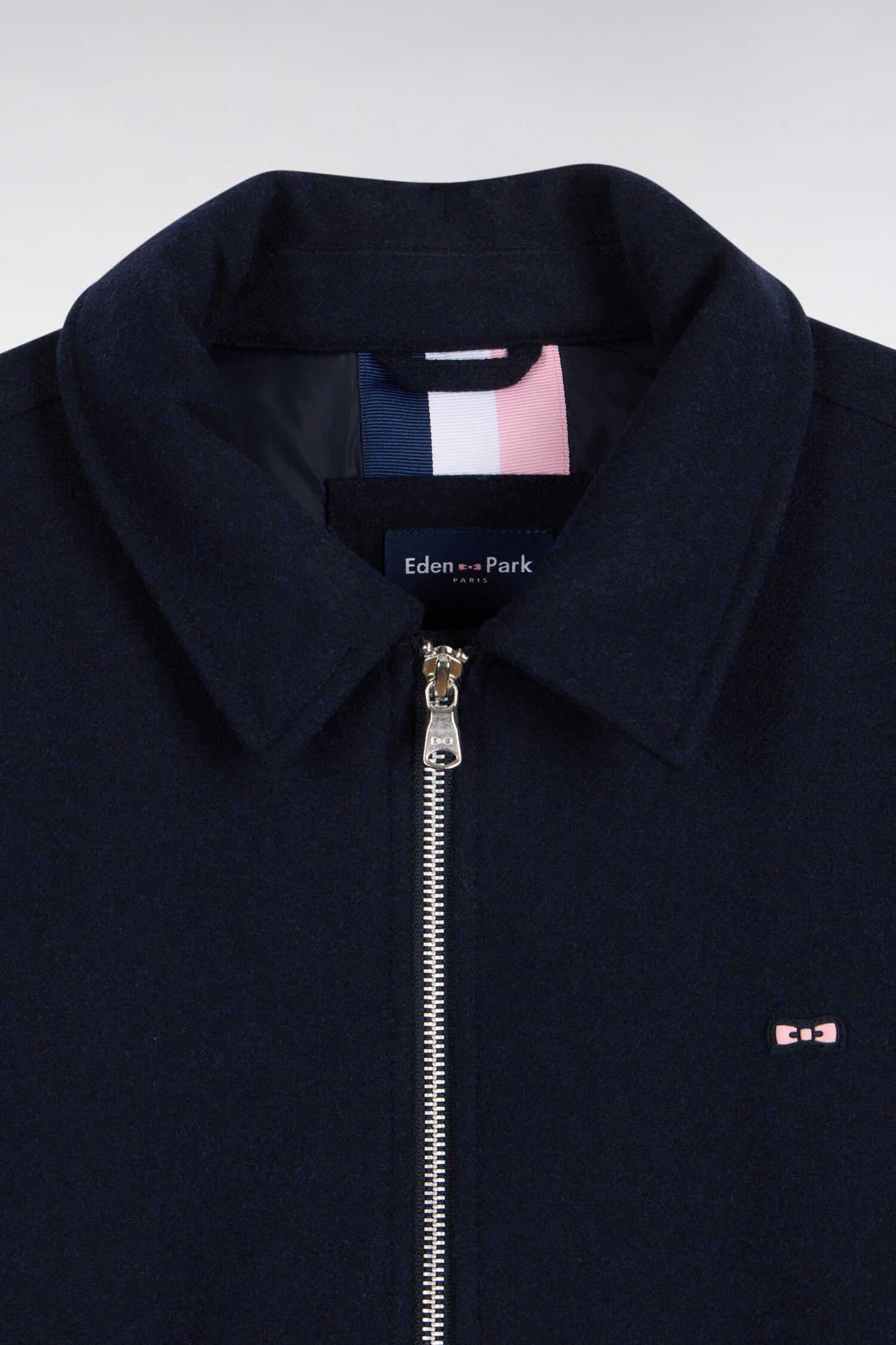Blouson en flanelle ouatinée marine coupe droite