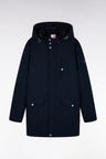 Navy brushed nylon parka