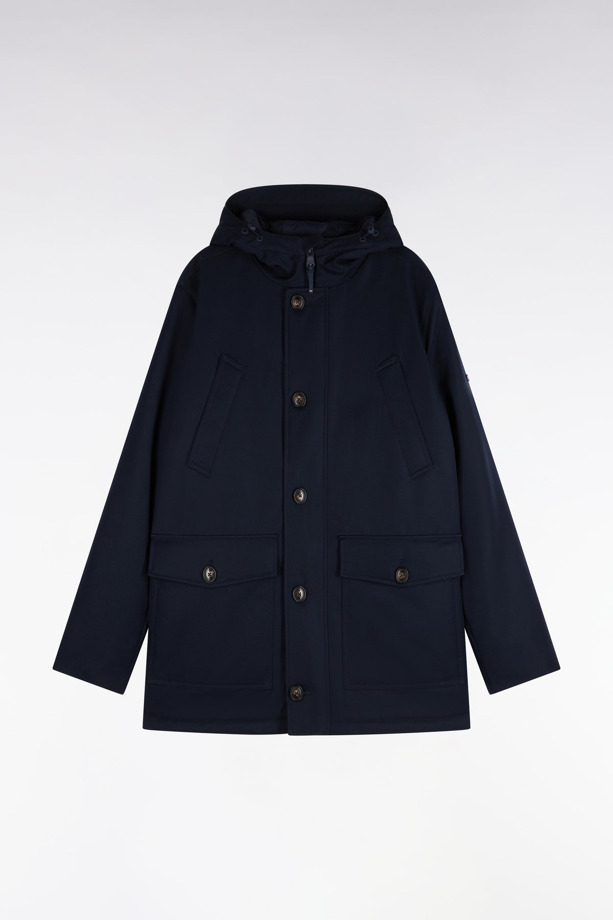 Navy buttoned parka