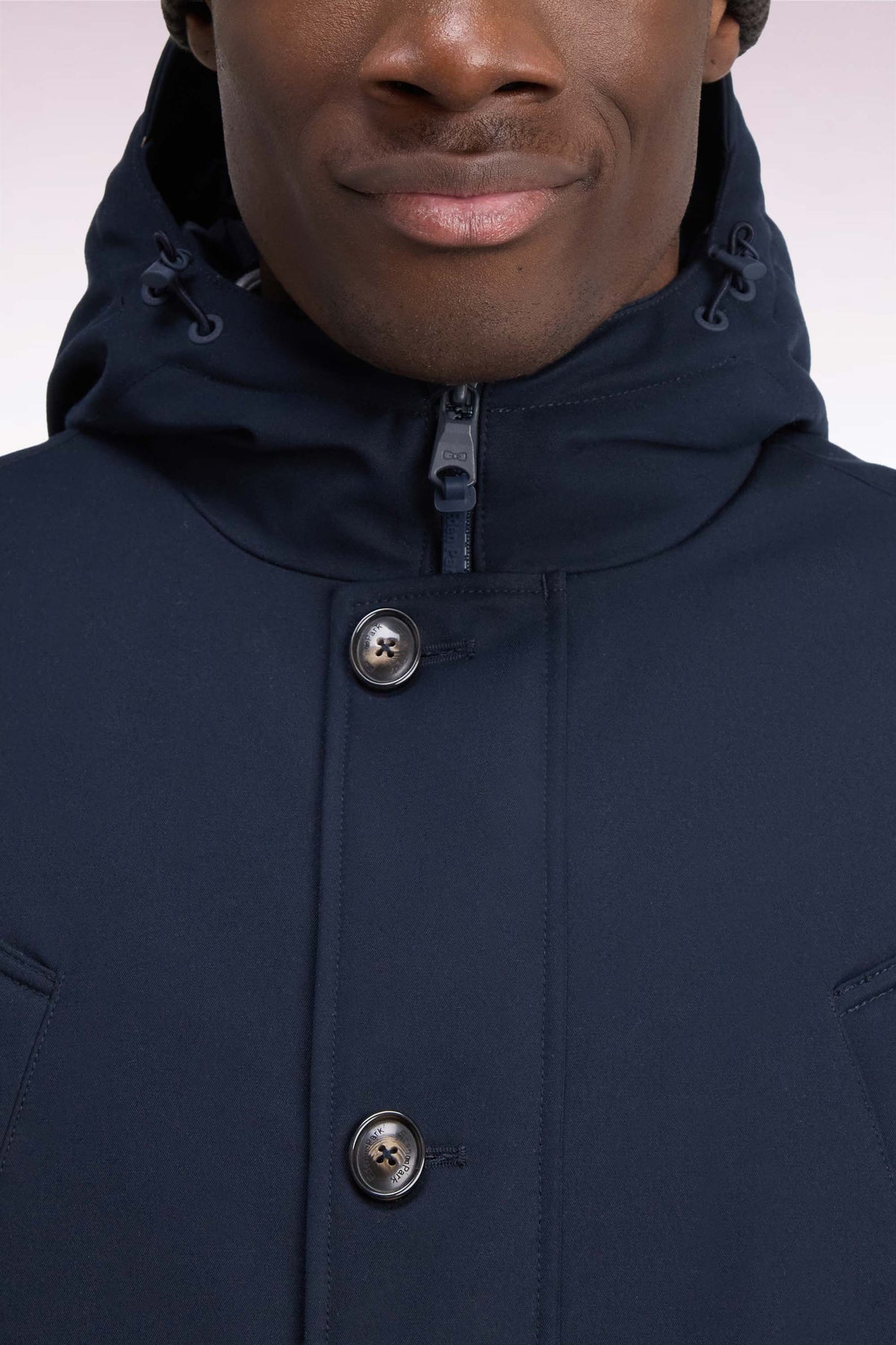 Navy buttoned parka