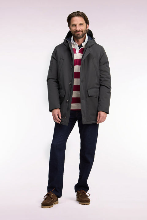 Khaki buttoned parka - Image 3
