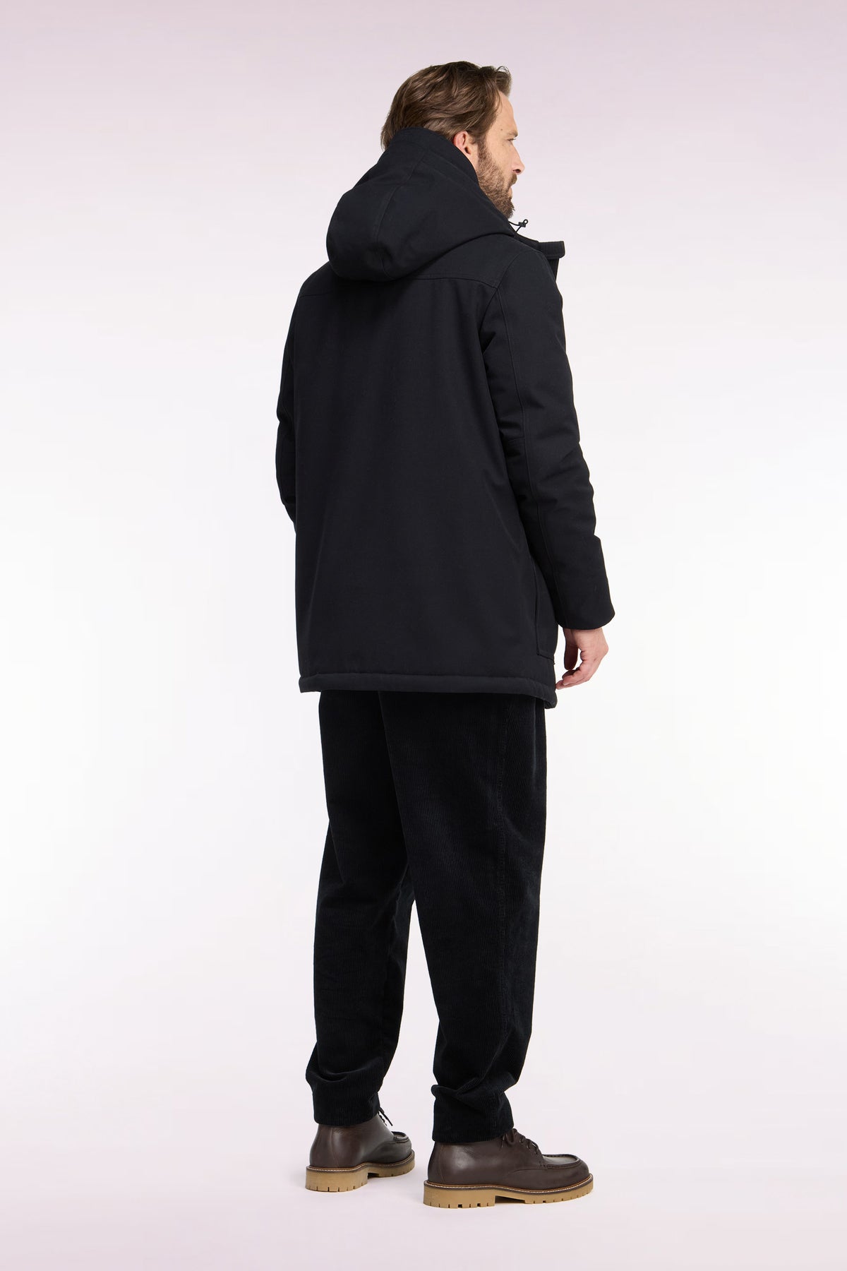 Black buttoned parka