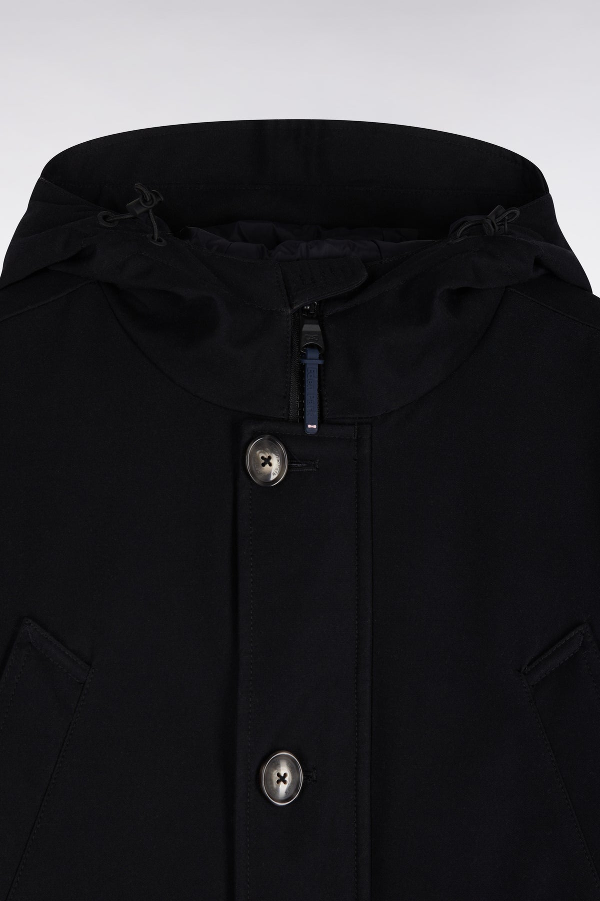 Black buttoned parka
