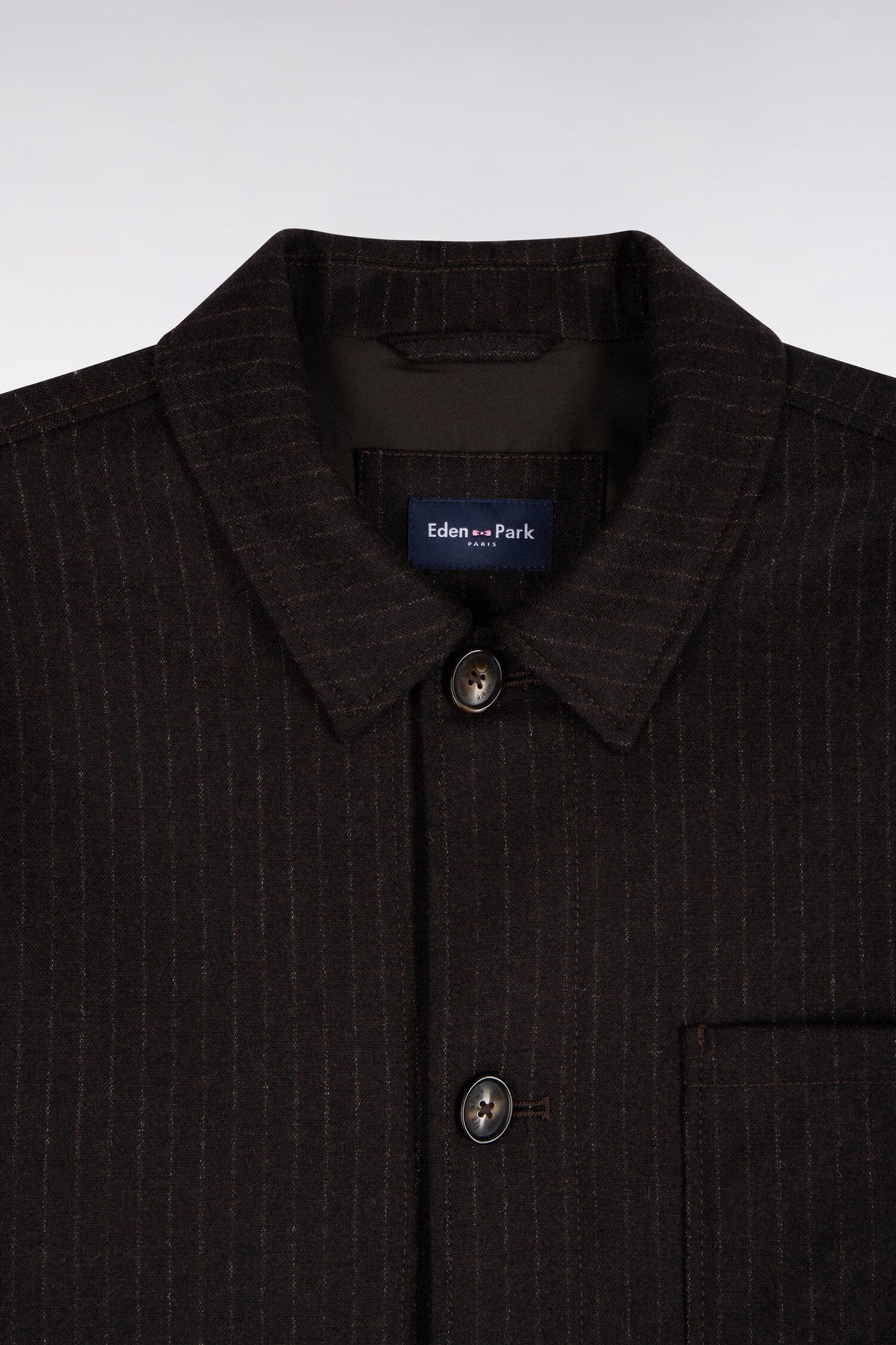 Brown straight cut flannel overshirt