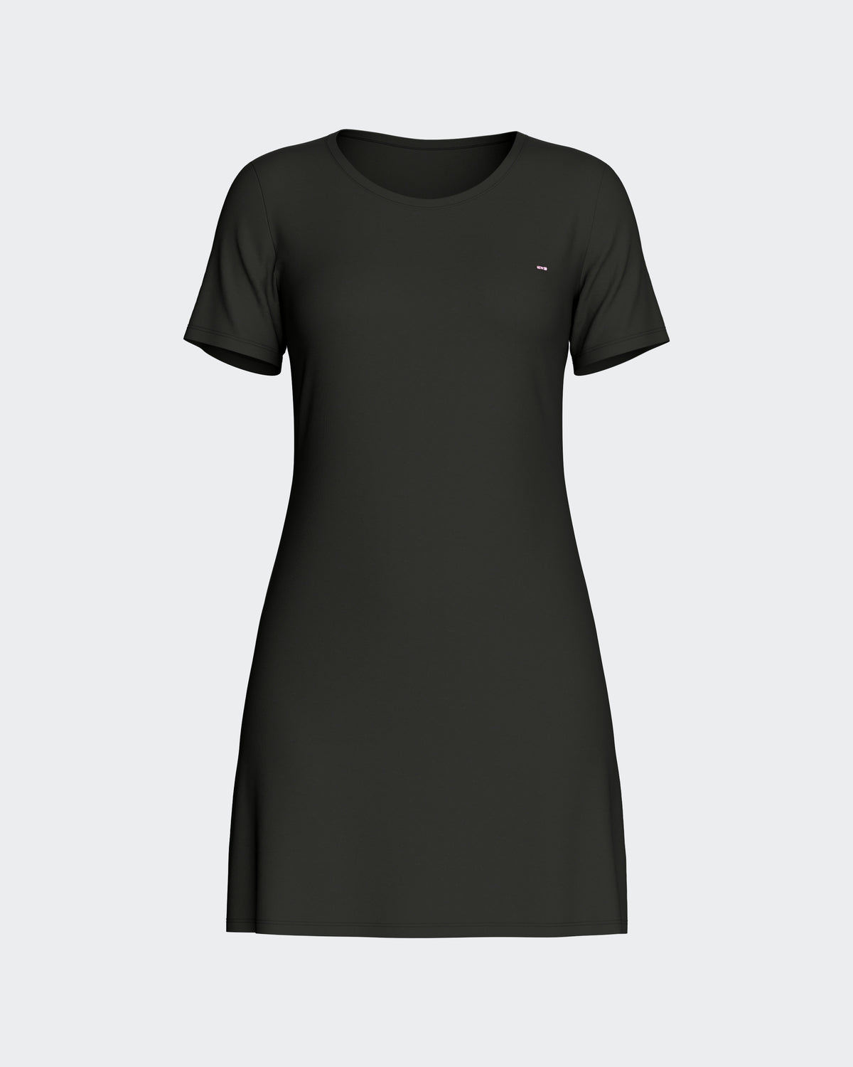 Plain nightie in black stretch Tencel