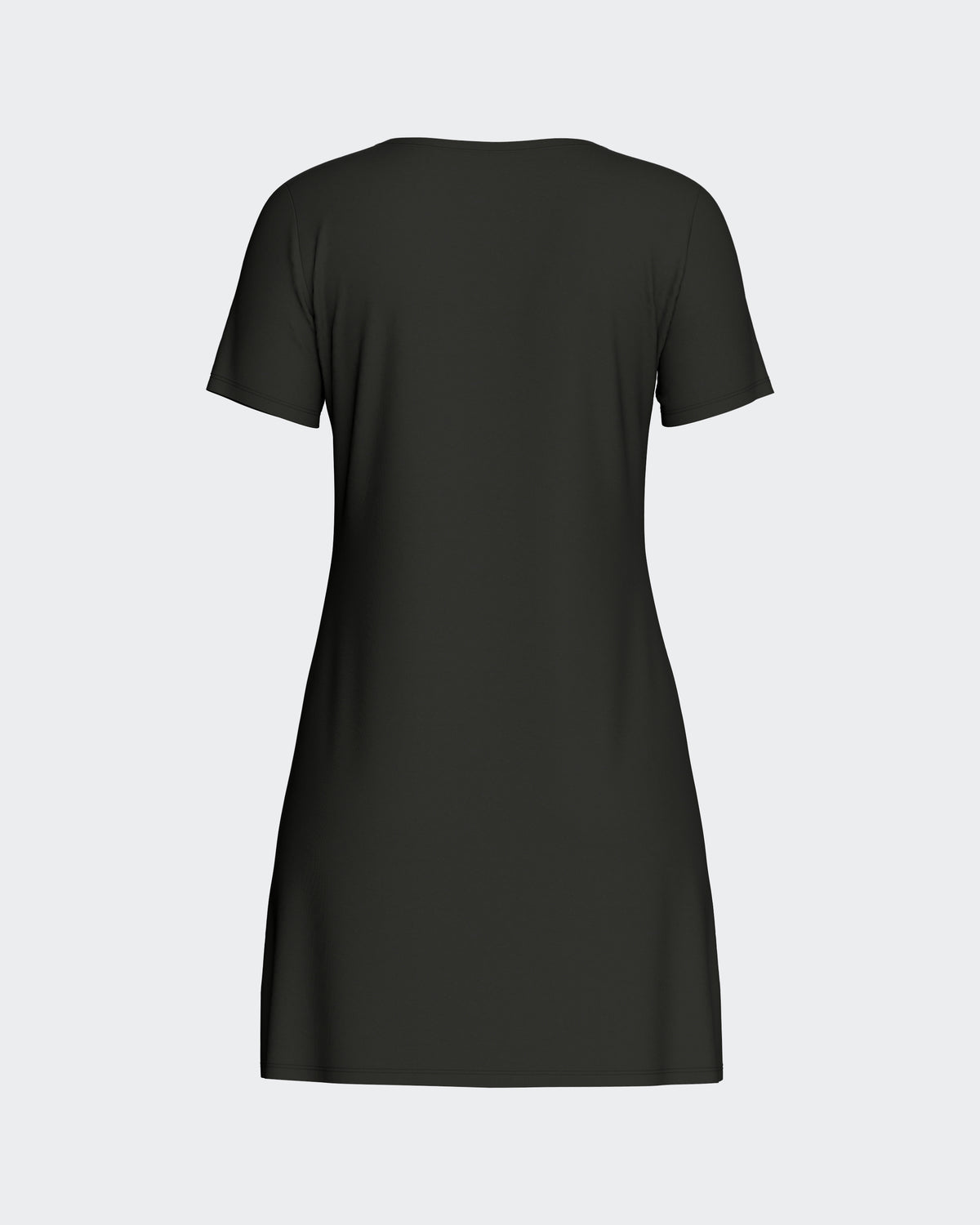 Plain nightie in black stretch Tencel