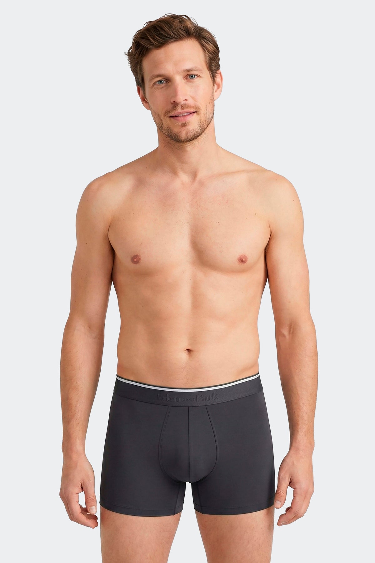 Lot de 2 boxers en jersey de coton stretch unis et imprimés vert