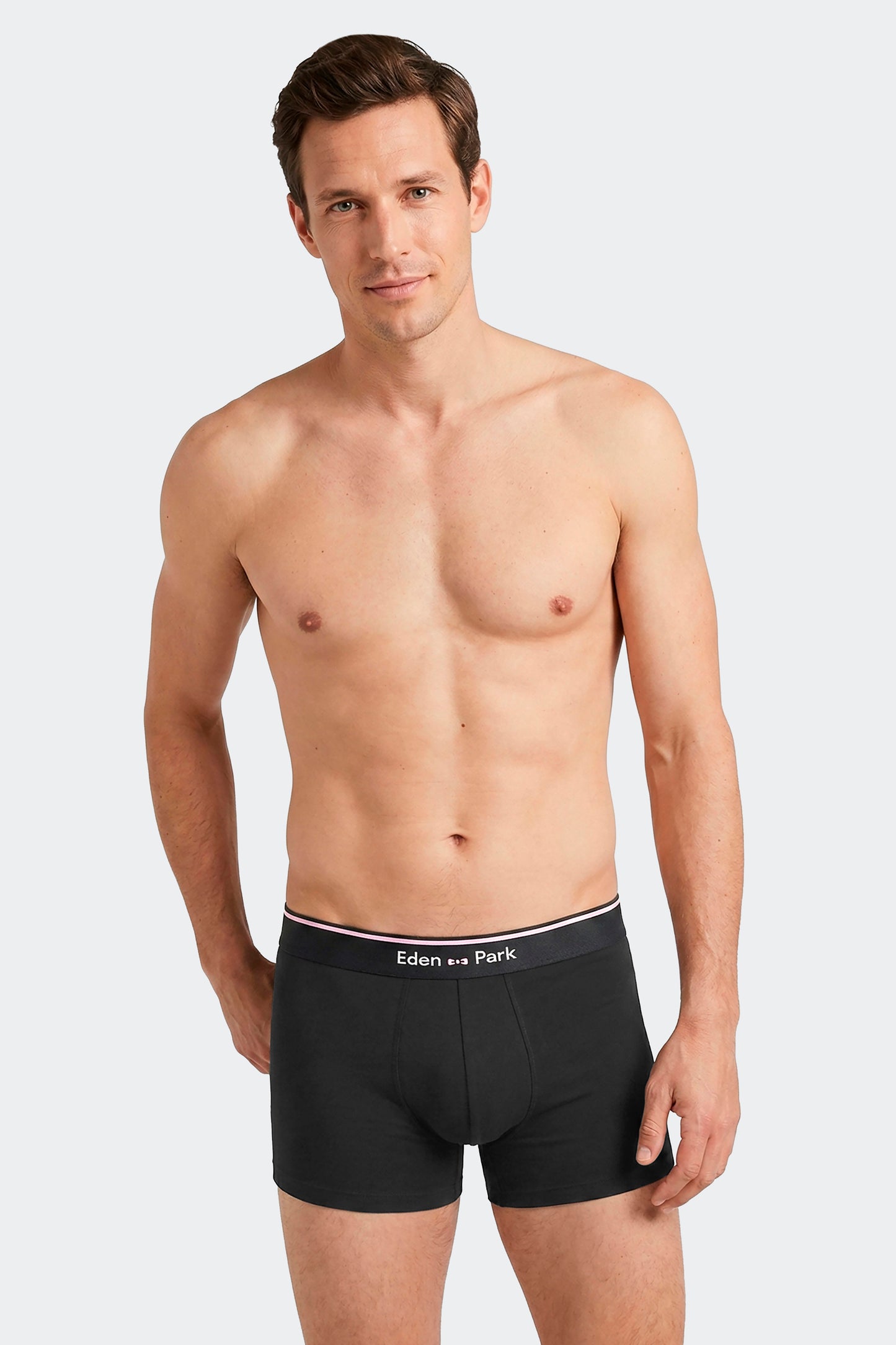 Lot de 2 boxers en jersey de coton stretch unis marine et noir