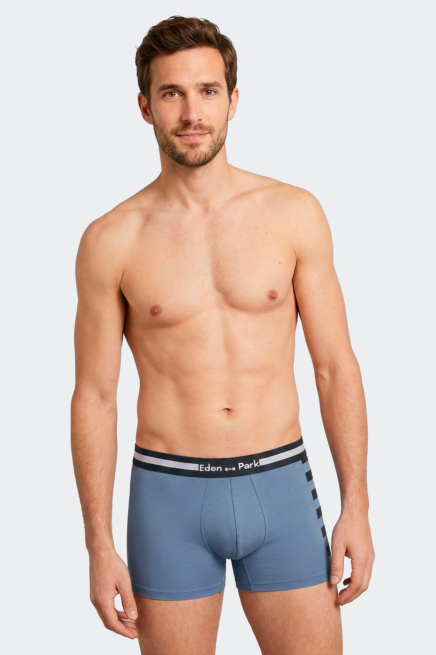 Lot de 2 boxers en jersey de coton stretch marine et ciel