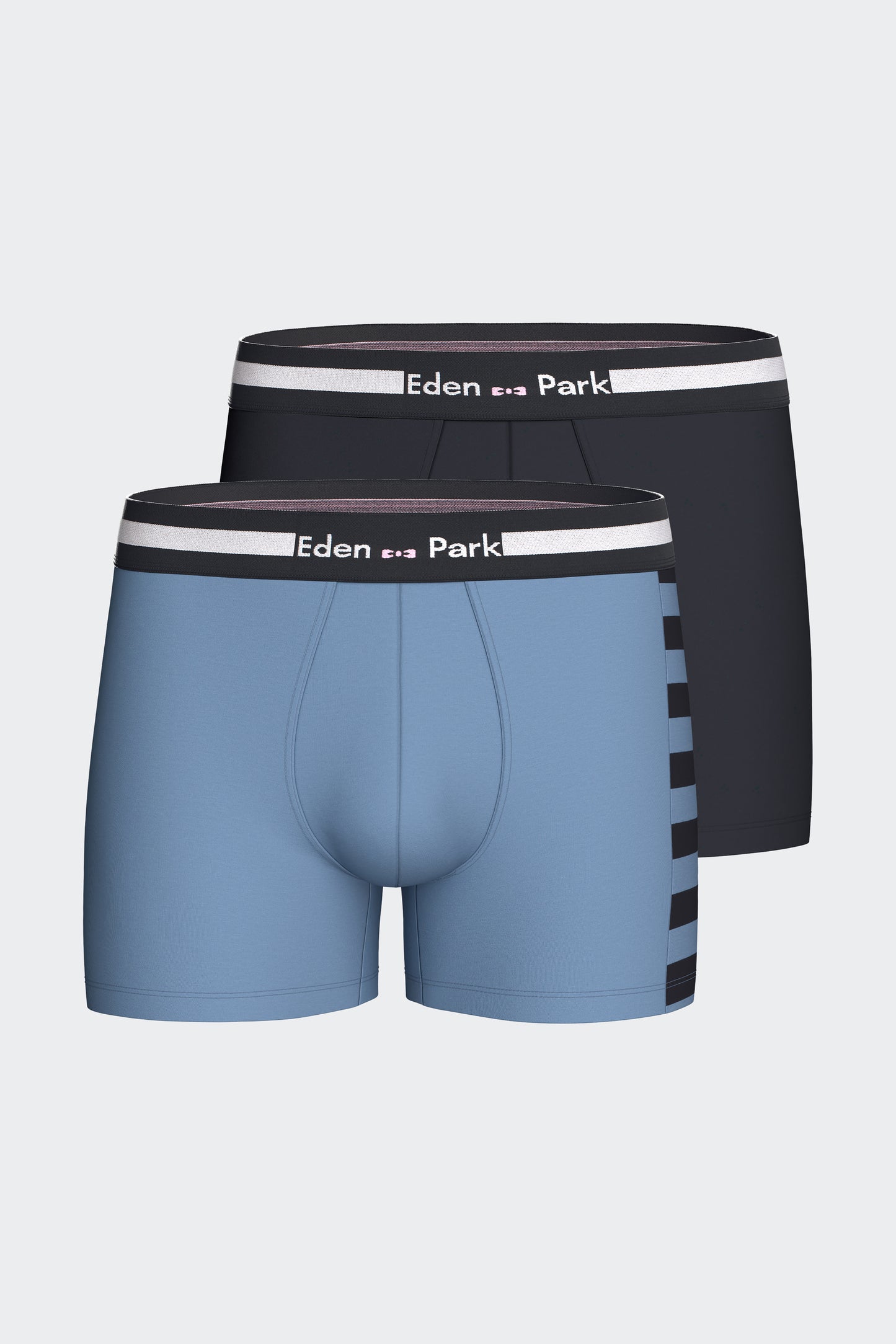 Lot de 2 boxers en jersey de coton stretch marine et ciel
