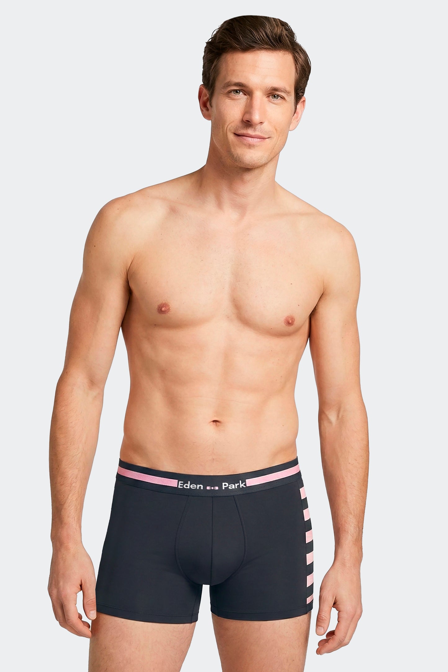 Lot de 2 boxers en jersey de coton stretch marine et rose