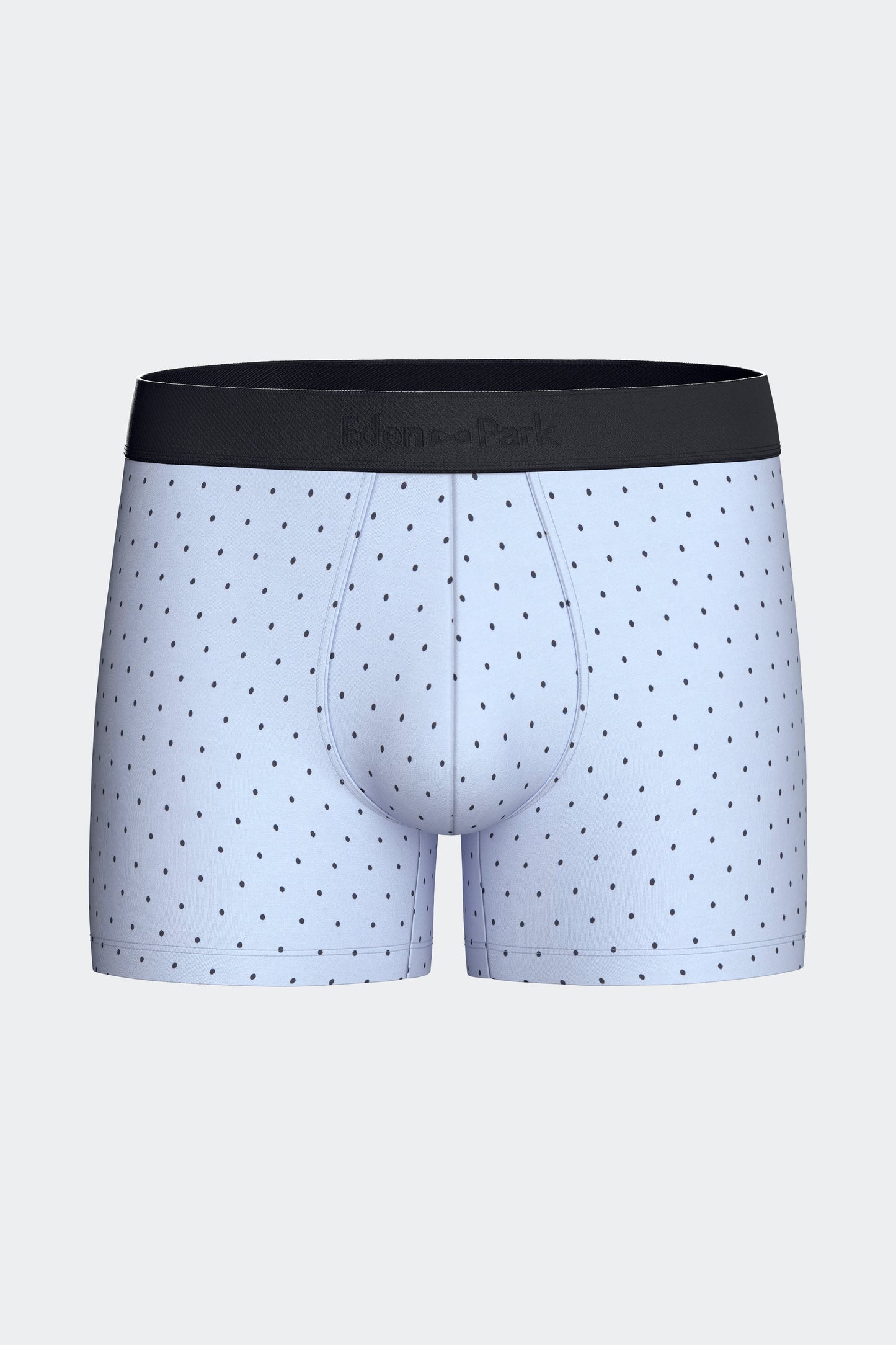 Lot de 2 boxers en jersey de coton stretch unis marine et imprimés pois ciel