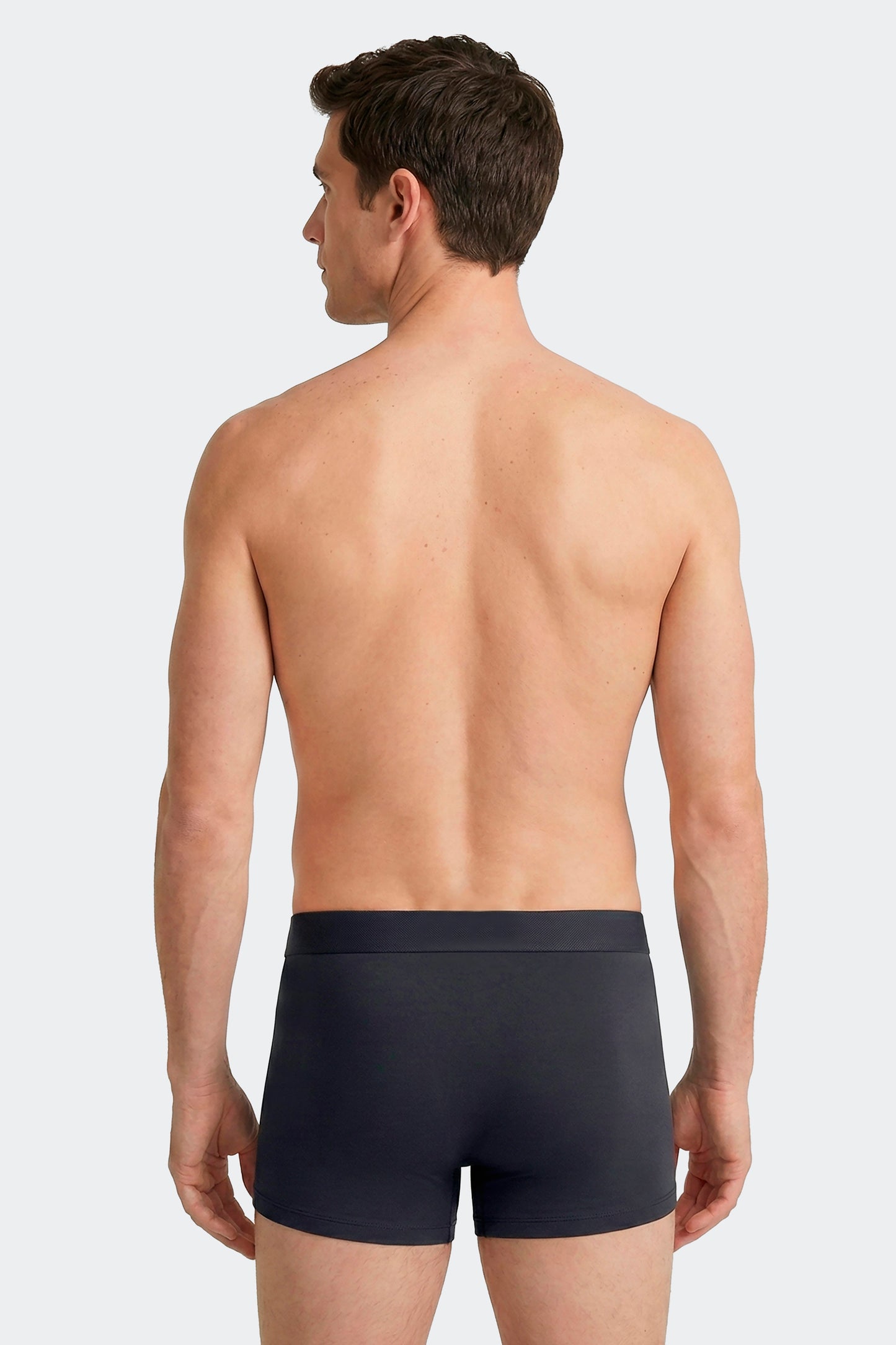 Lot de 2 boxers en jersey de coton stretch unis marine et imprimés pois ciel