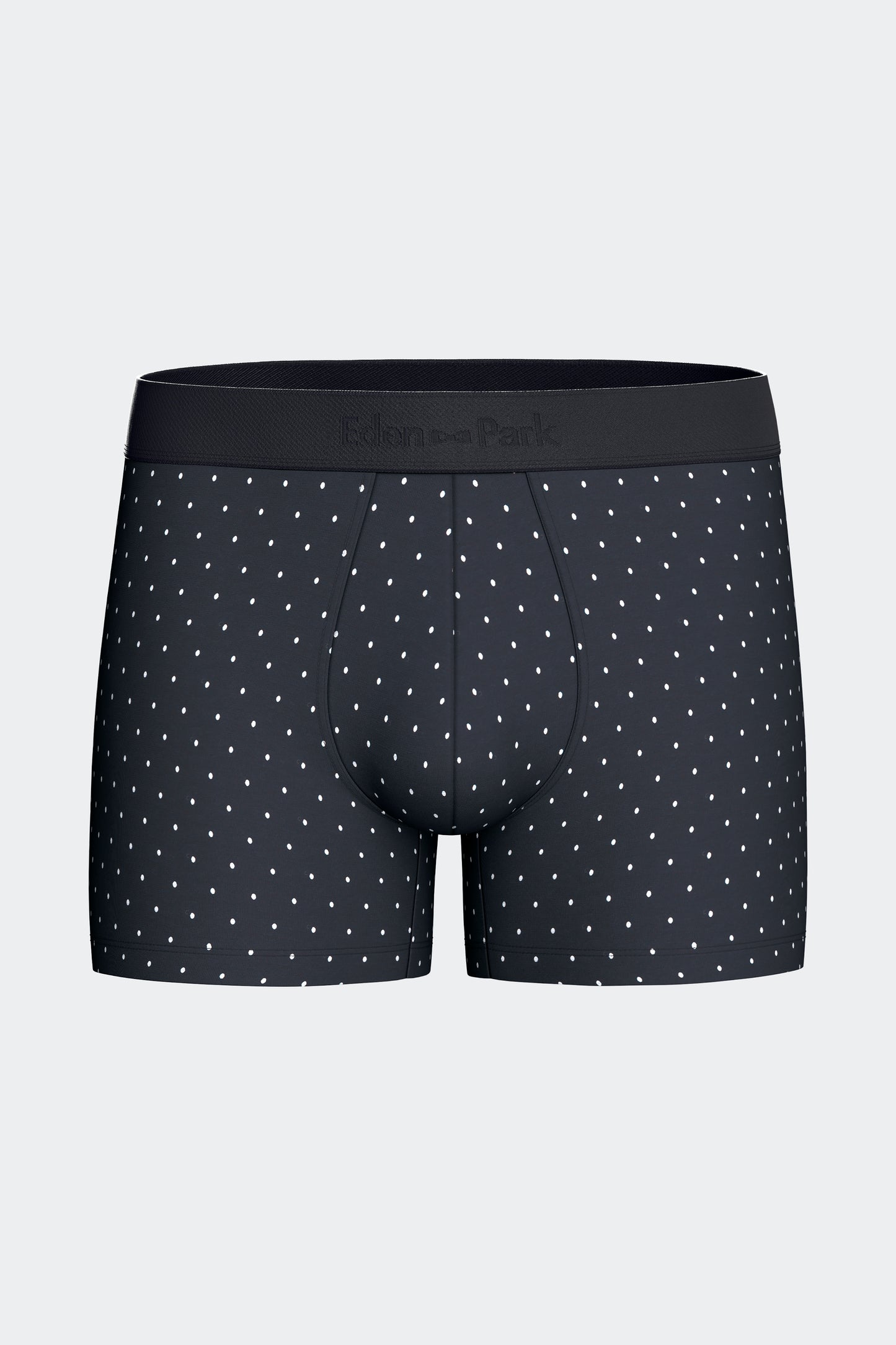 Lot de 2 boxers en jersey de coton stretch unis et imprimés pois marine
