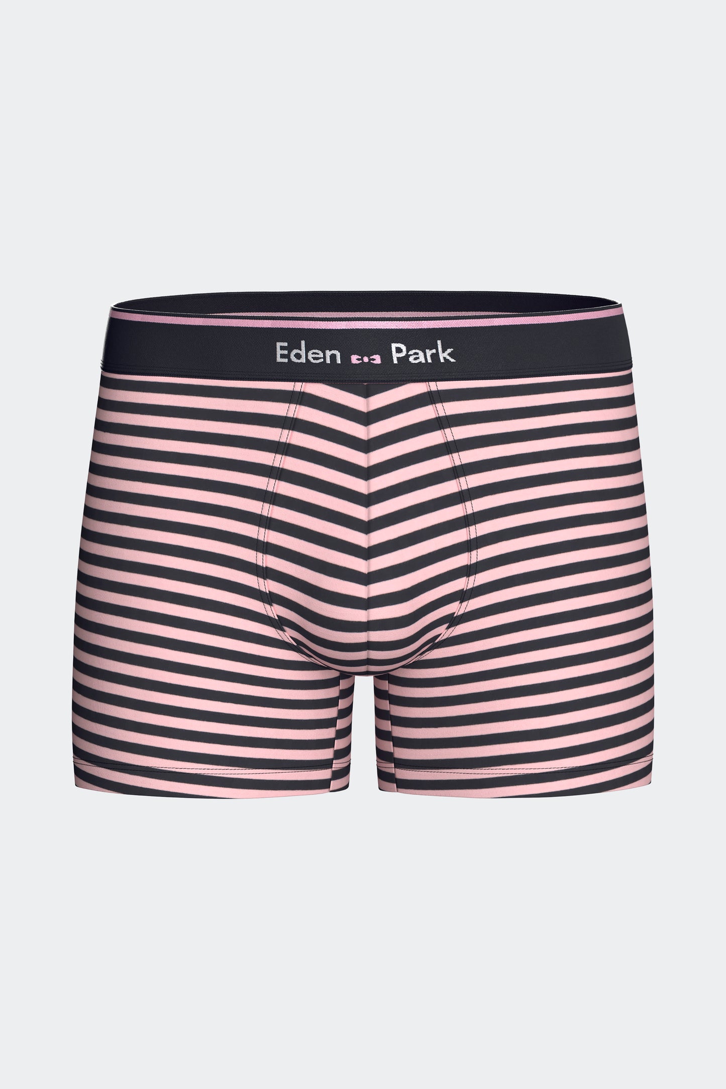 Lot de 2 boxers en jersey de coton stretch unis marine et rayures roses