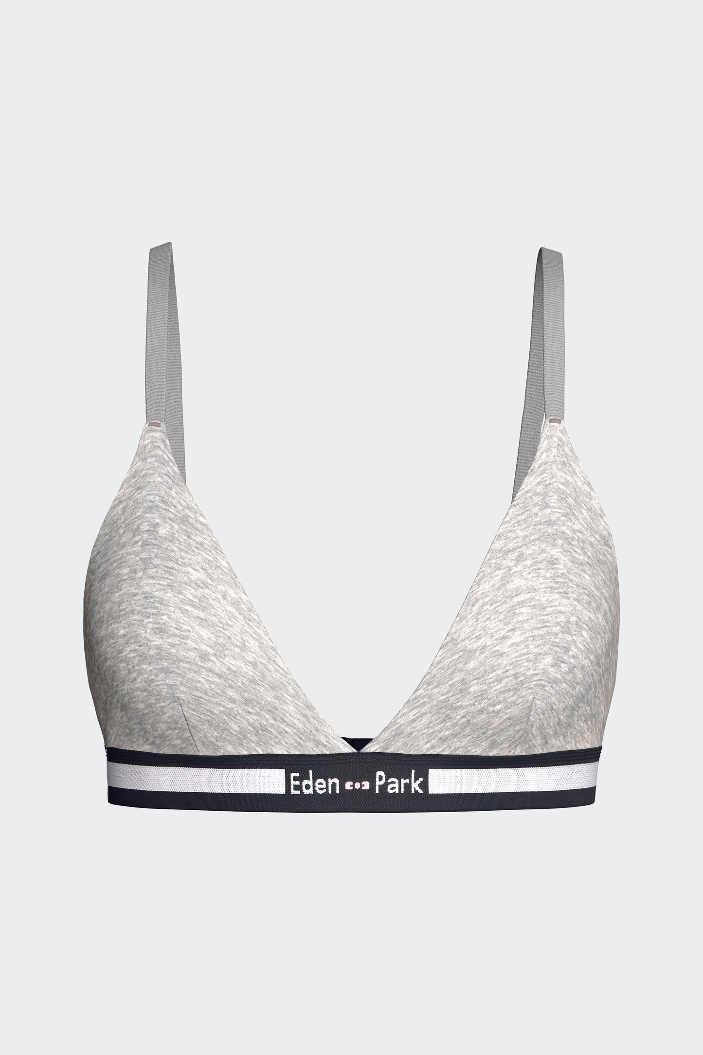 Soutien-gorge triangle en coton stretch gris élastique siglé