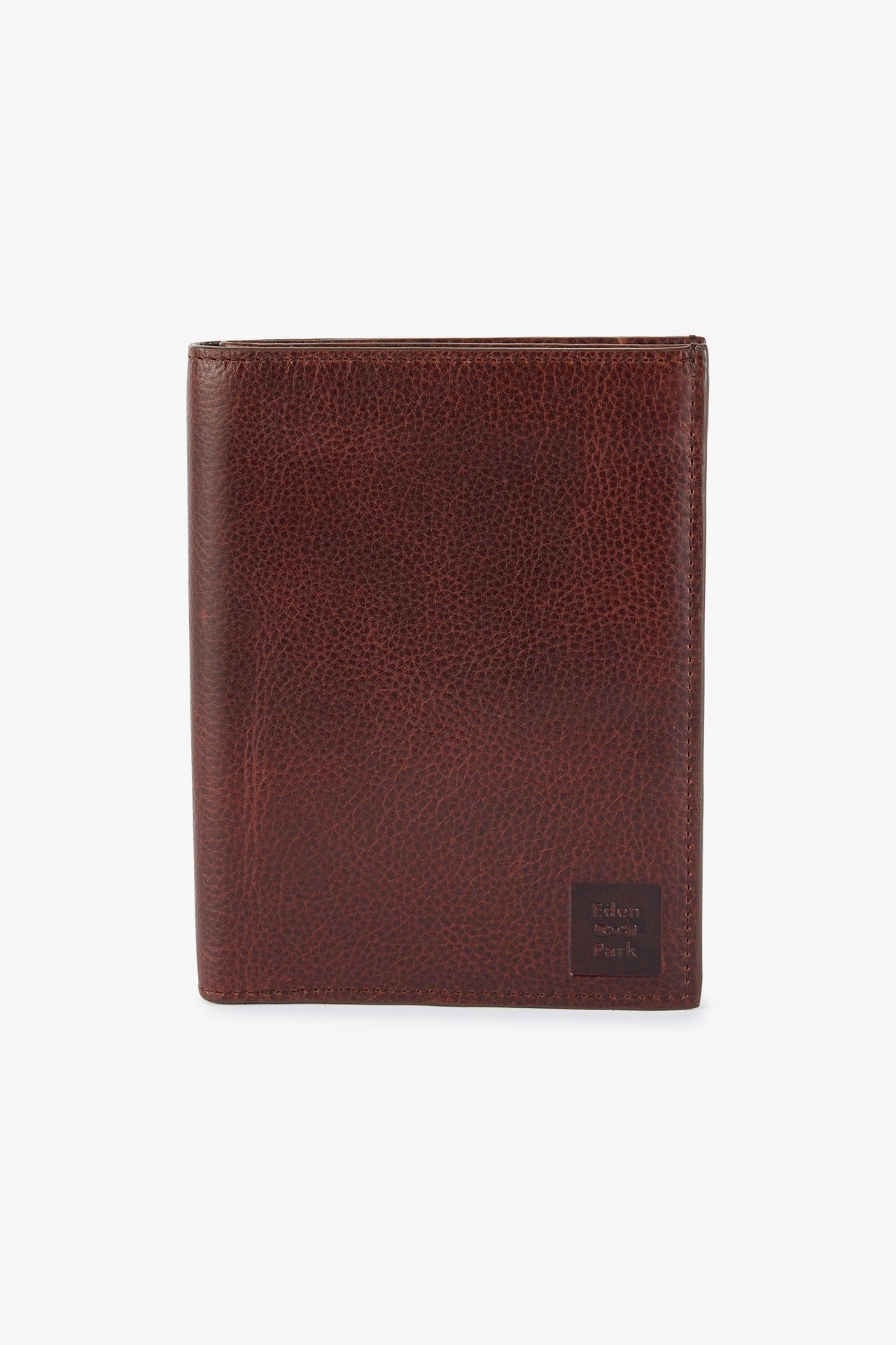 Dark brown leather travel wallet