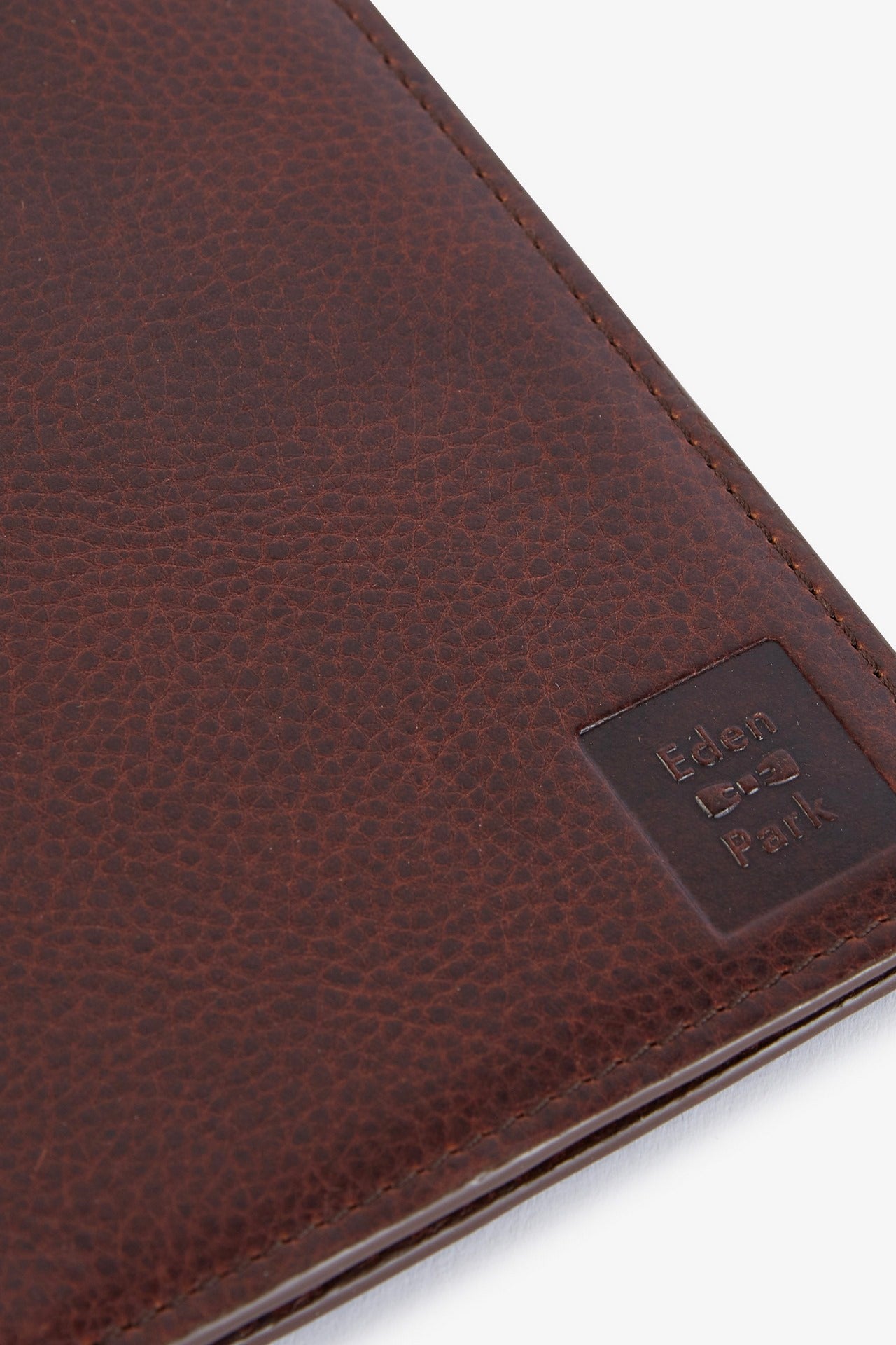 Dark brown leather travel wallet