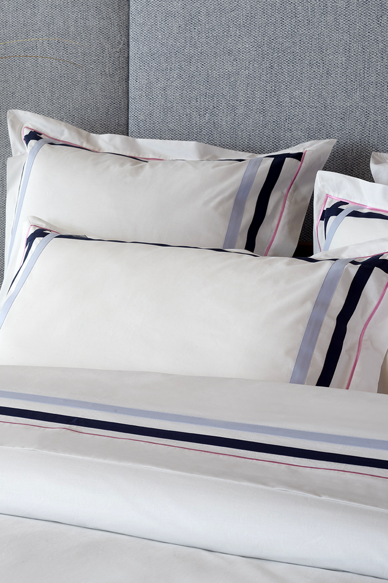 2 rectangular navy and pink pillowcases - Talavalu