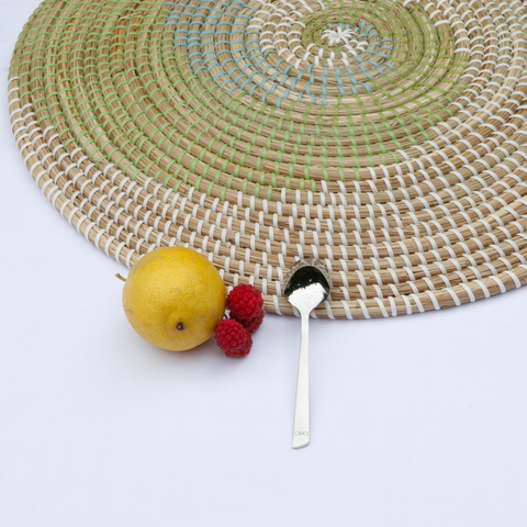 Set of 6 stainless steel dessert spoons - Image 1