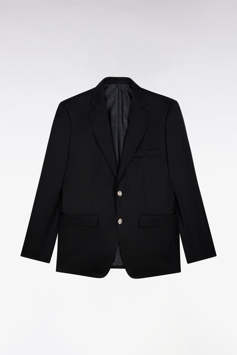 Slim fit black 100% wool blazer - Image 2