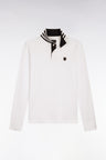 White cotton polo with contrasting neck