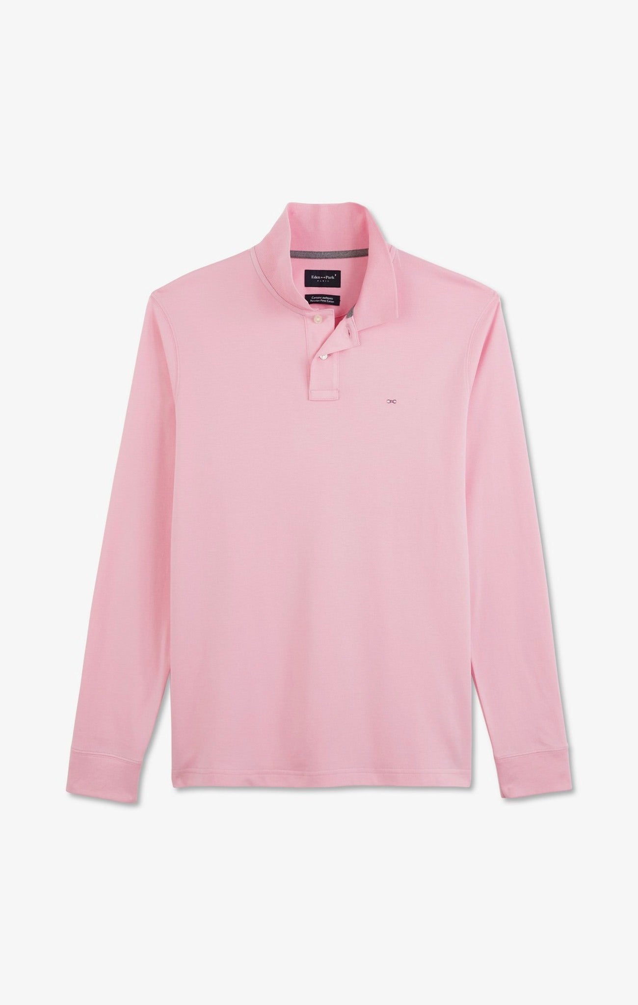 Pink cotton polo with contrasting neck