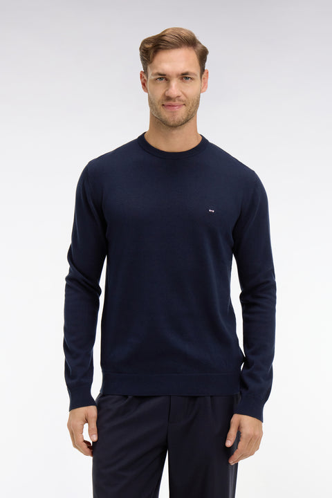 Crew navy blue cotton jumper - Image 3