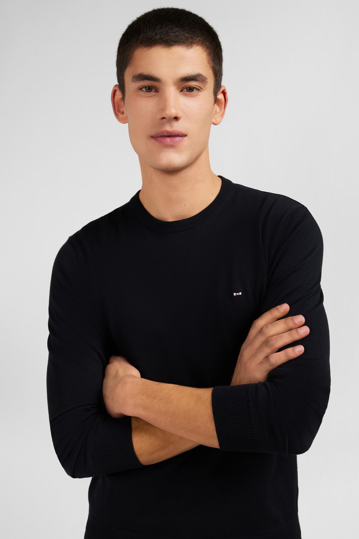 Crew black cotton jumper