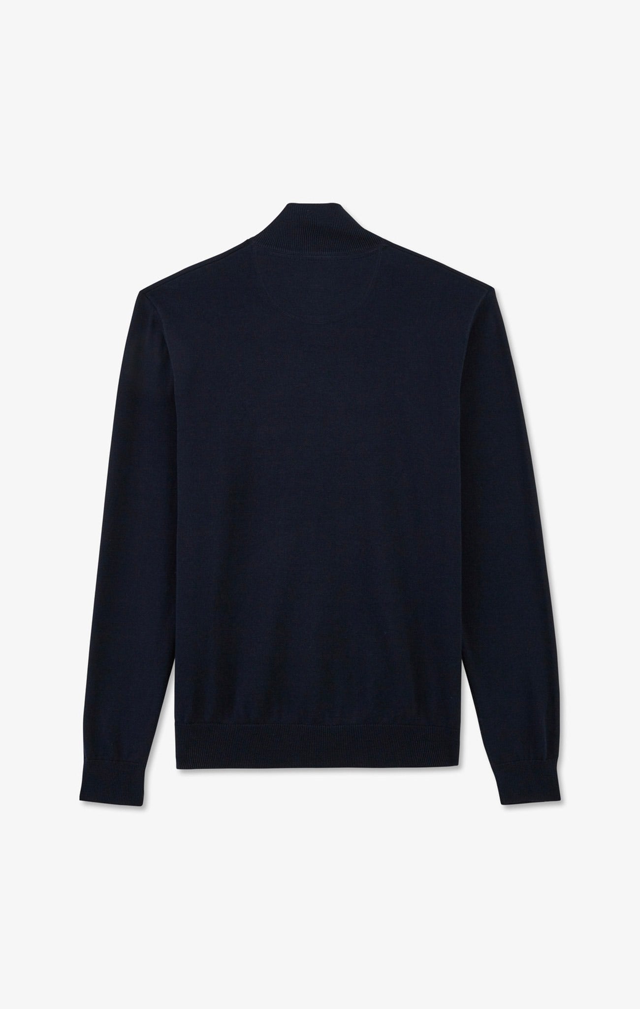 Navy blue cotton jersey jumper with trucker neck