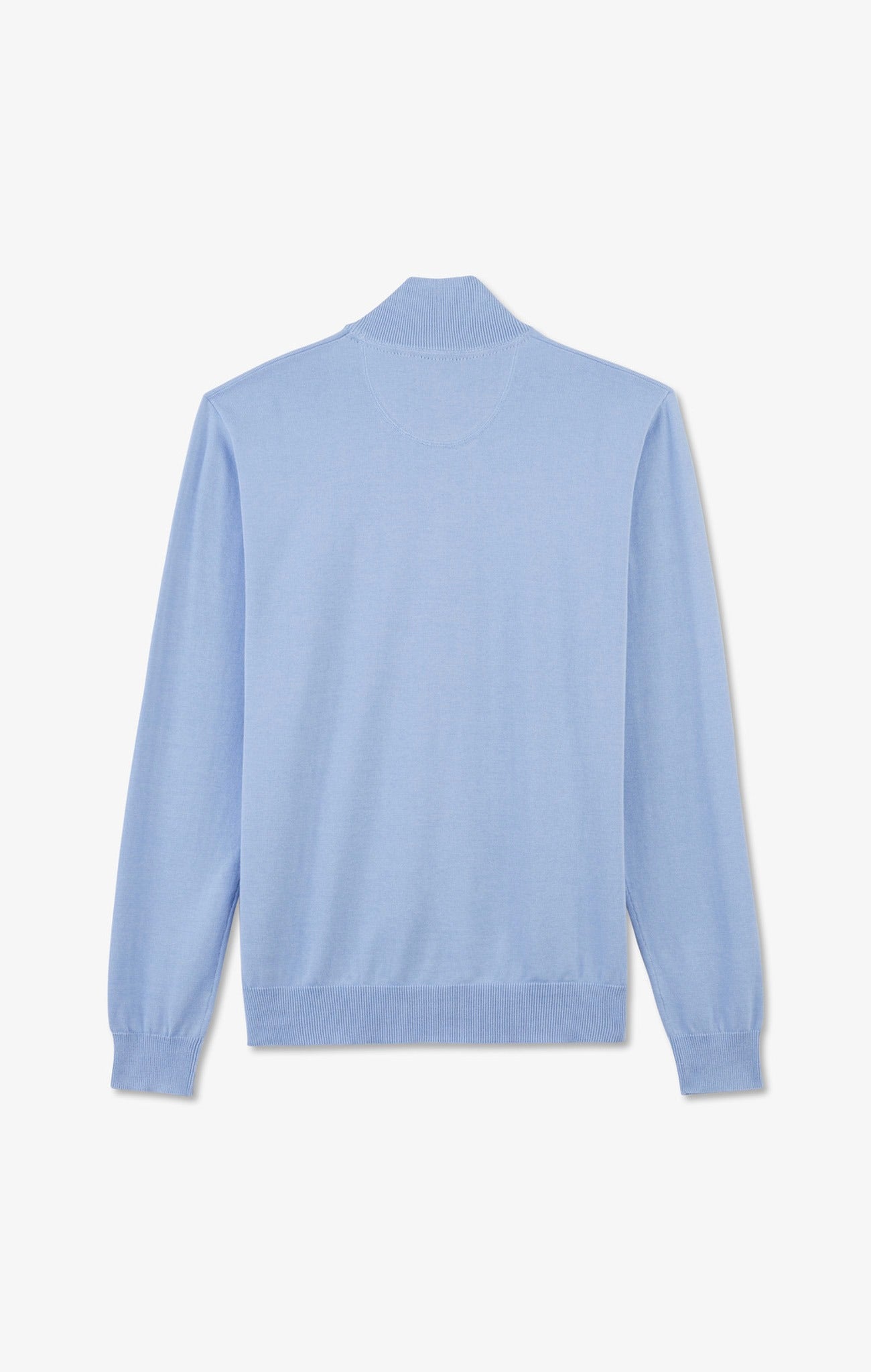 Blue cotton jersey jumper with trucker neck