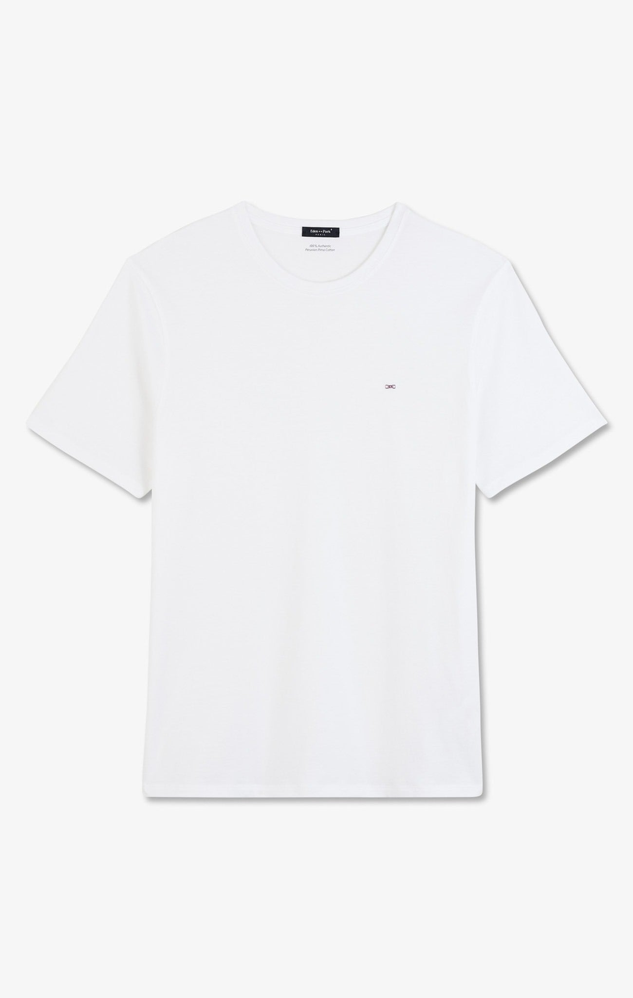 Crew neck white light pima cotton t-shirt