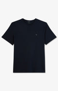 Crew neck navy blue pima cotton t-shirt