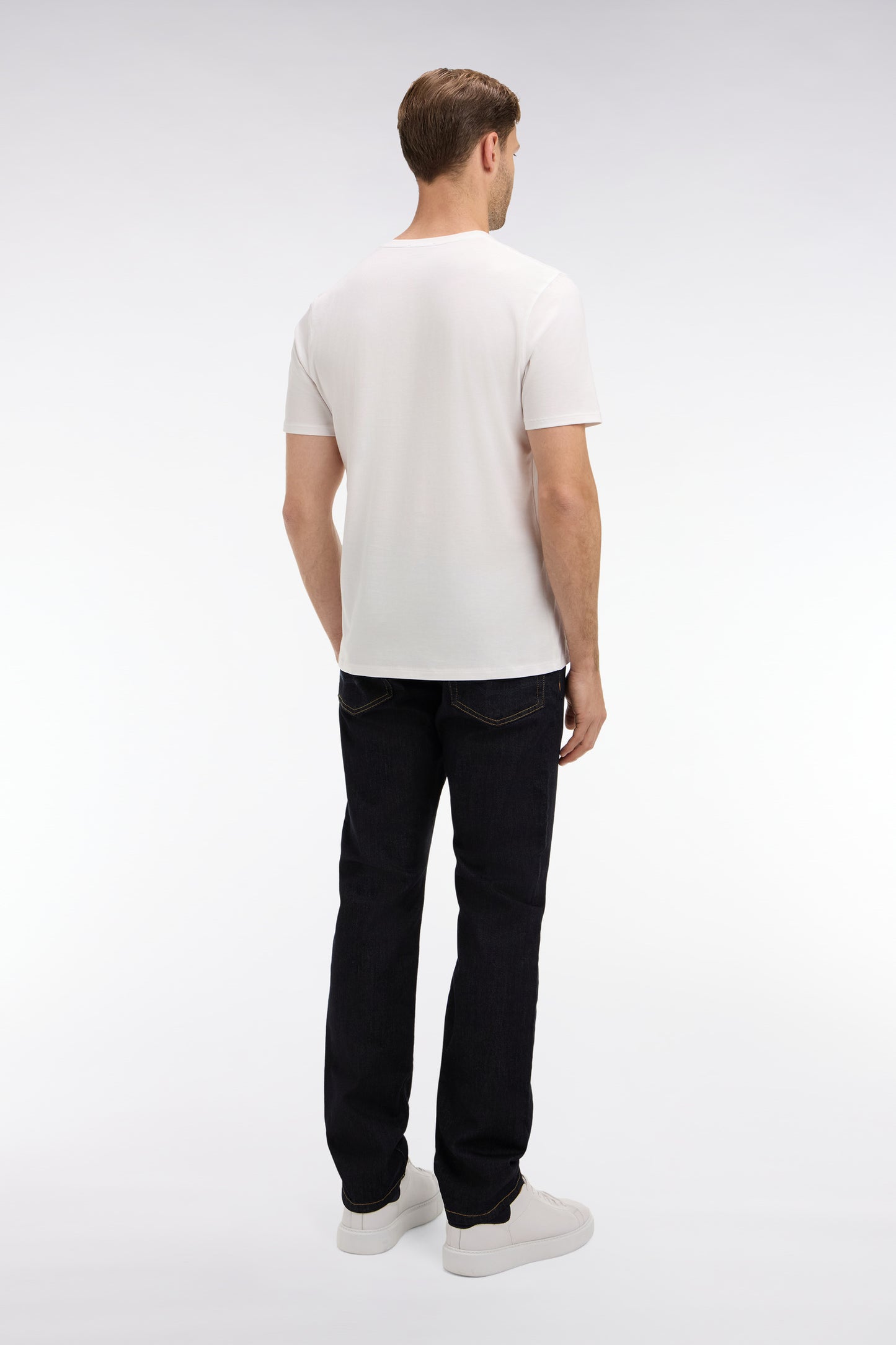 Navy blue jeans in stretch cotton