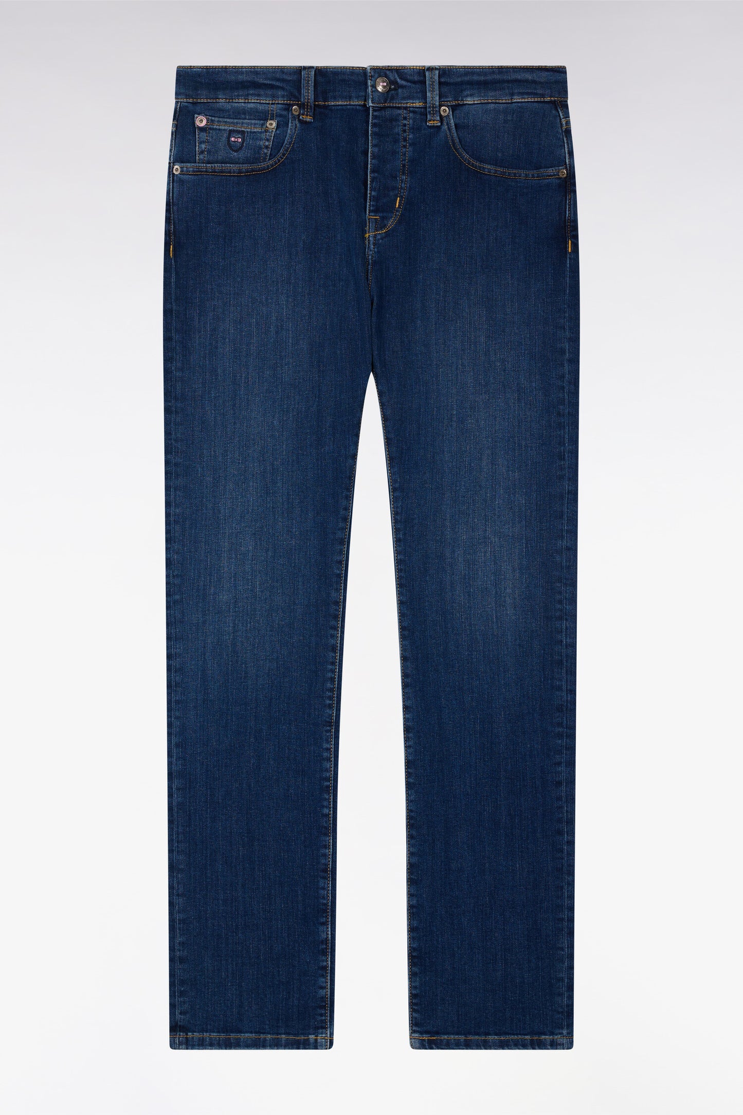 Straight jeans in blue stretch cotton