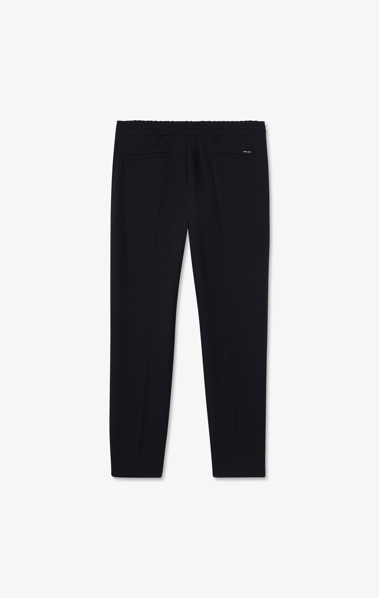 Navy blue trousers with elasticated waist