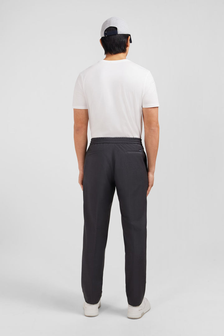 Grey trousers with elasticated waist