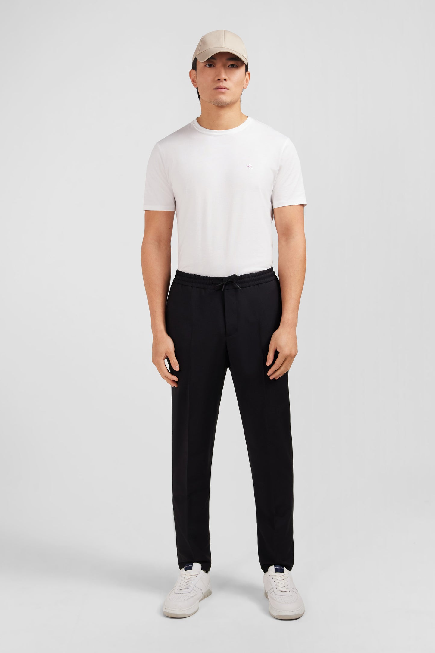 Black trousers with elasticated waist