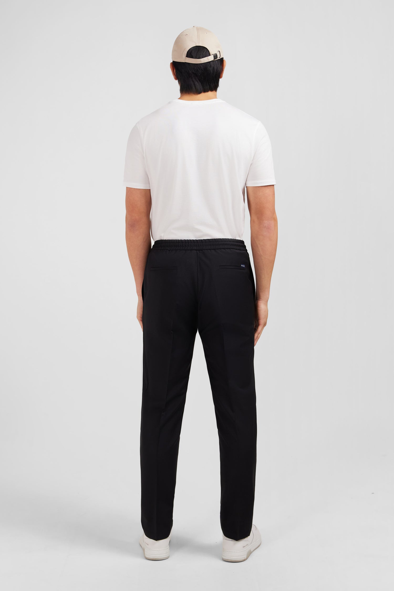 Black trousers with elasticated waist