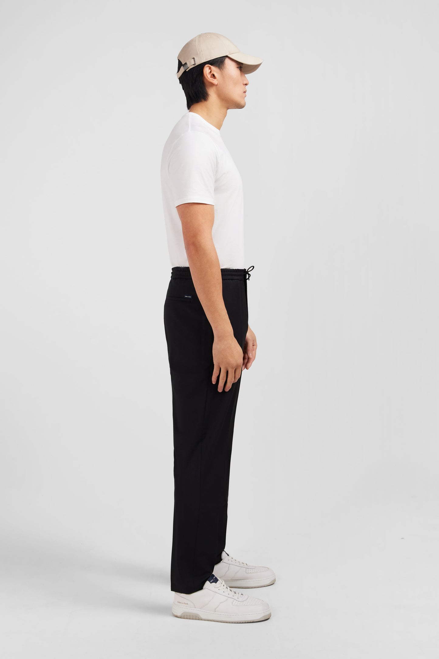 Black trousers with elasticated waist