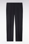 Regular dark grey wool trousers with broken fold