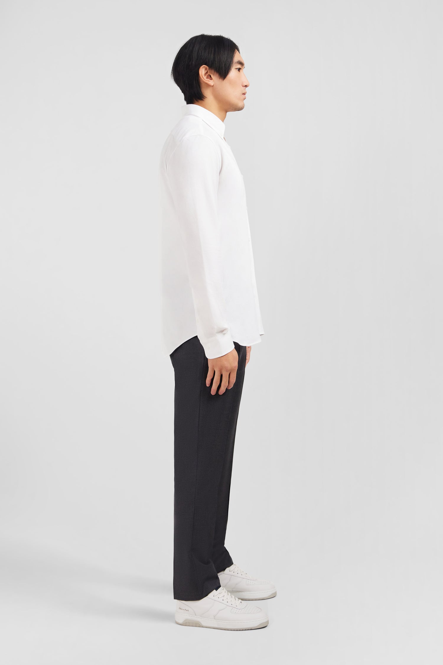 White cotton pinpoint shirt