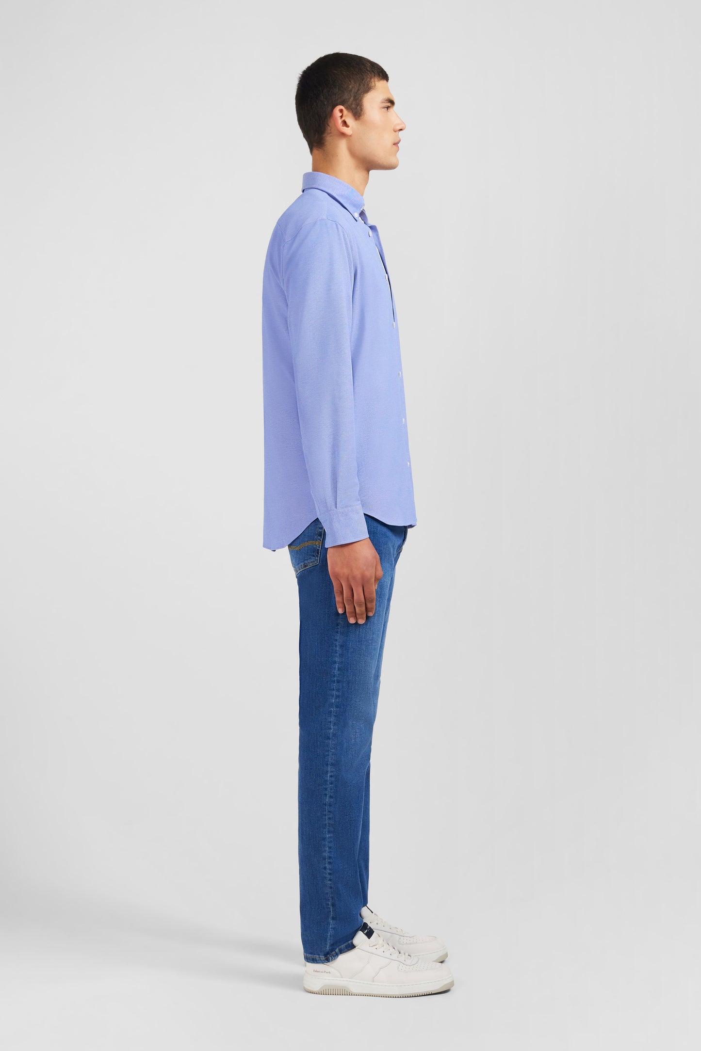 Blue pinpoint cotton shirt