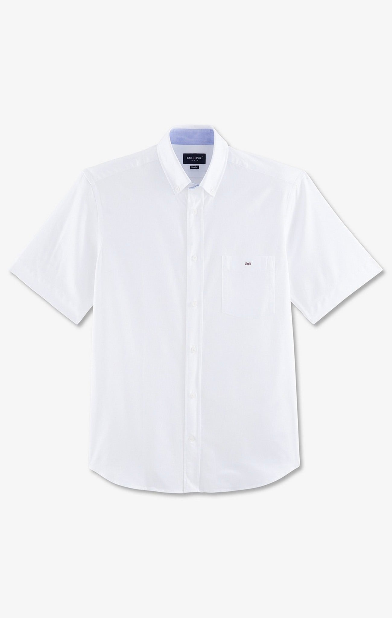 Short sleeved white cotton shirt