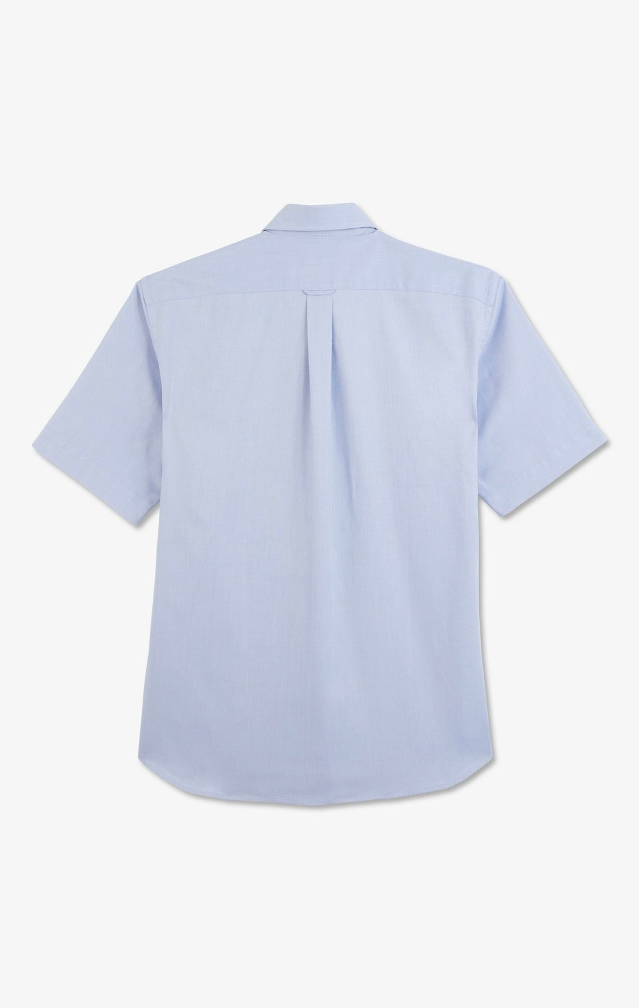 Short sleeved blue cotton shirt