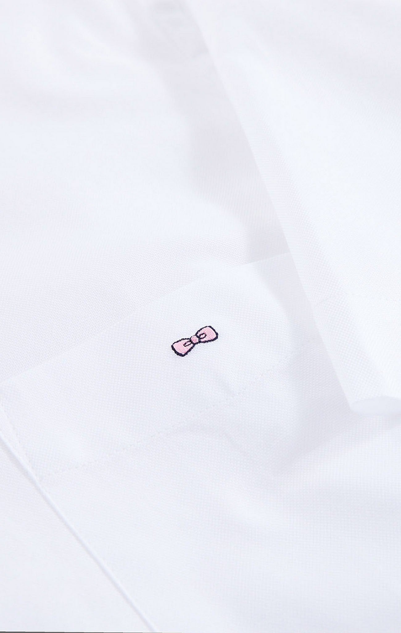 Short sleeved white cotton shirt